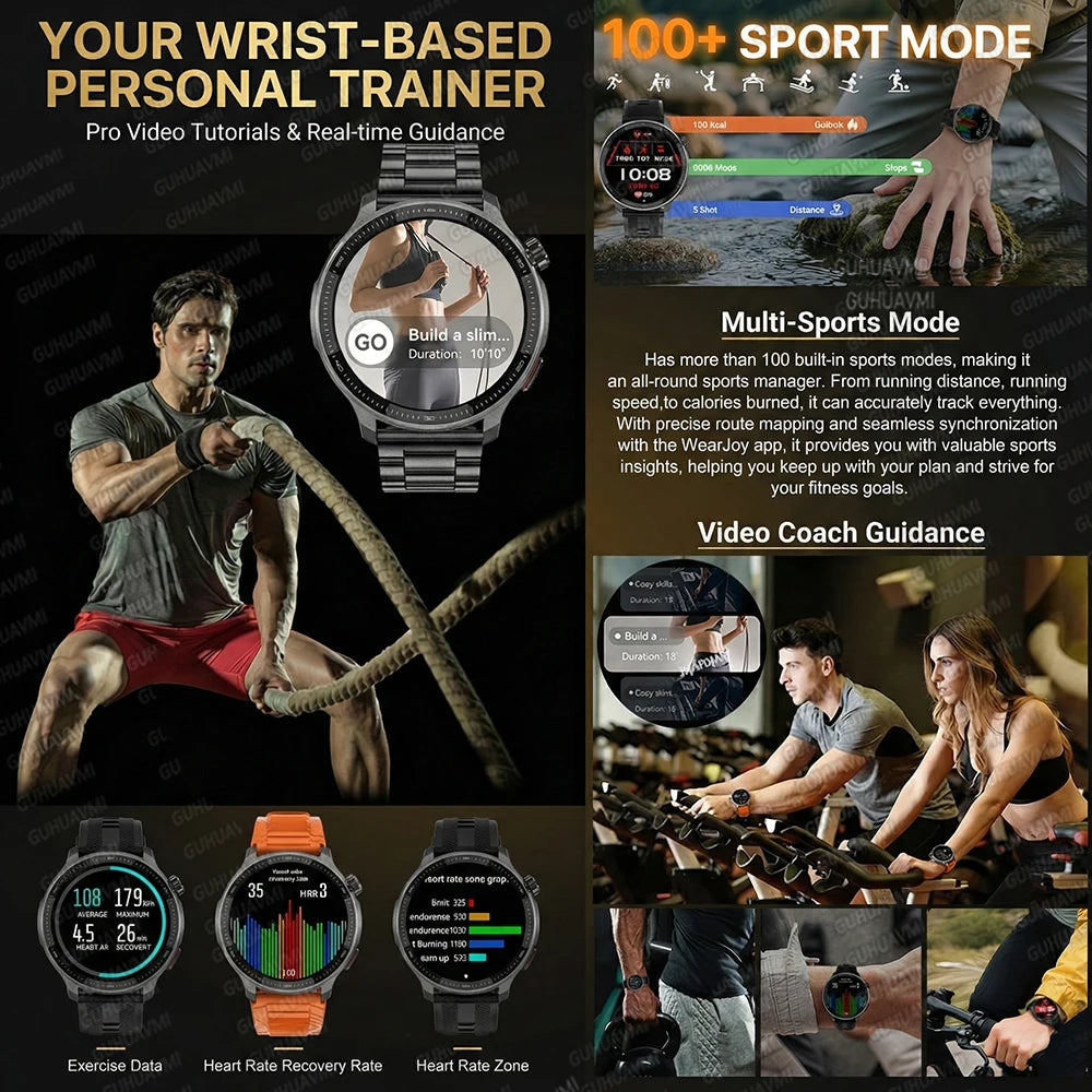 NEW GPS Offline Maps Smart Watch 1.43" AMOLED Military Sports Smartwatch 4GB Memory Video Player 30m Swim Waterproof Bracelet