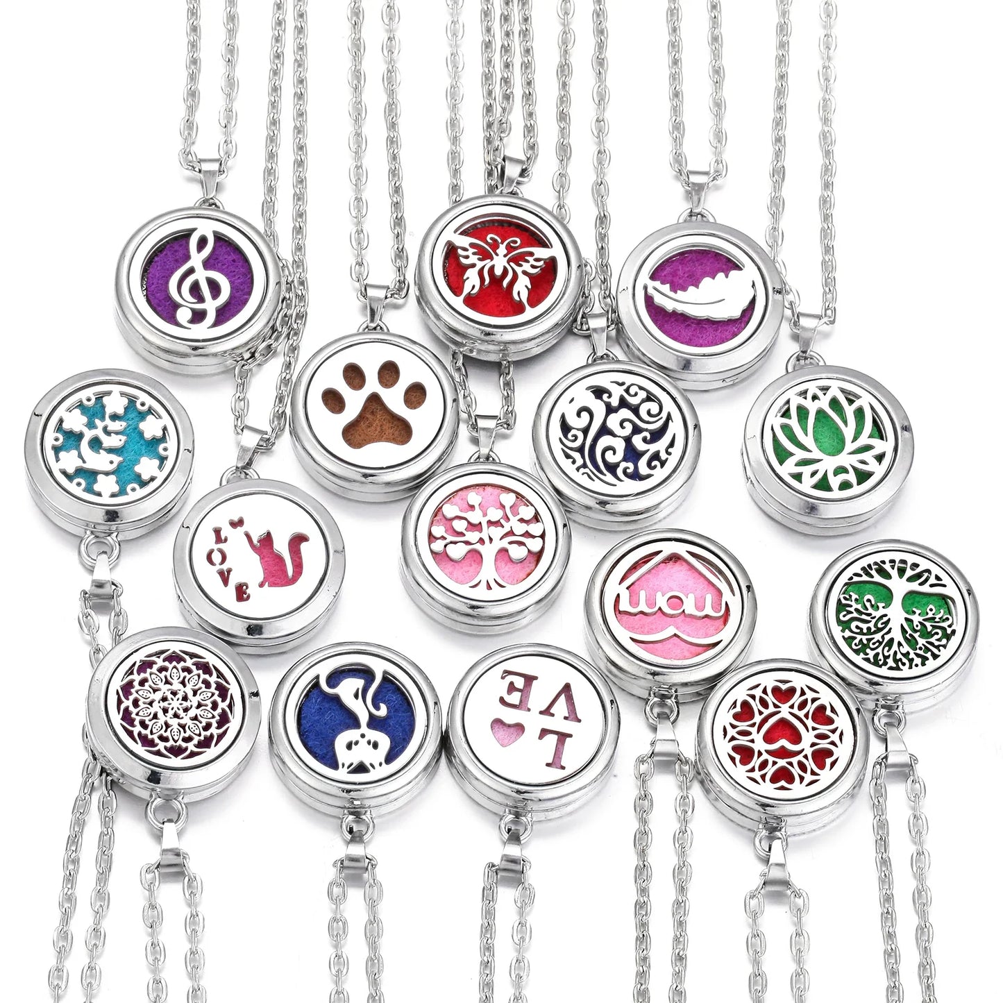 New Tree Of Life Aromatherapy Necklace Stainless Steel Essential Oil Diffuser Amulet Perfume Locket Pendant Women Jewelry Gift