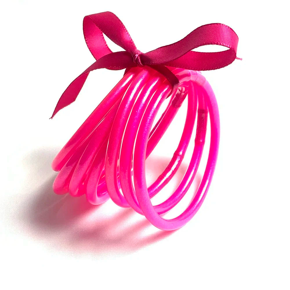 9Pcs/set Buddhist Jonc Bracelet Jewelry Lightweight Bowknot Glitter Jelly Silicone Bangle Bracelet for Women Buddha Girls