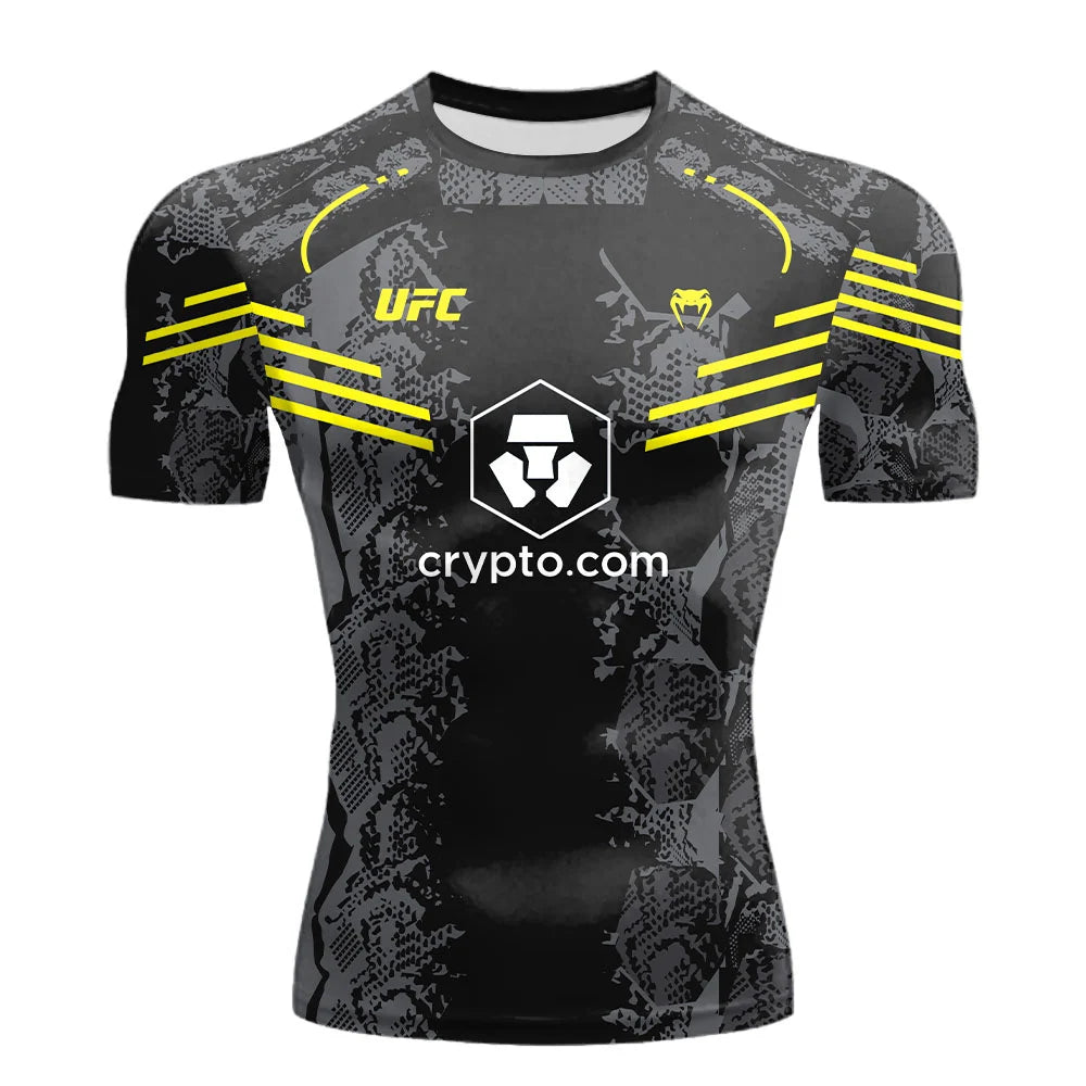 The 2025 summer new UFC T shirt European size large sized T shirt training suit workwear quick drying and breathable top