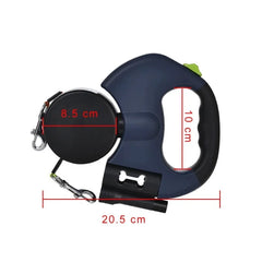 2 in 1 Multi-functional Dog Leash Double-ended Automatic Retractable Dog Leash 360°