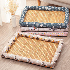 Pet Summer Mat Dog Cooling Sofa Breathable Pad Moistureproof Rattan Wear Cat Mat