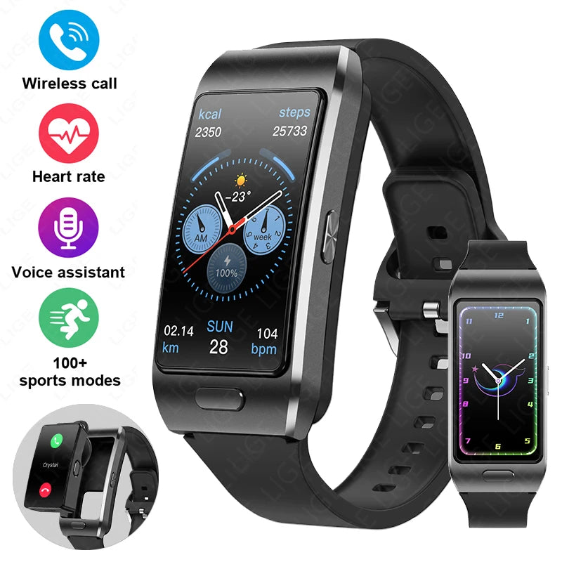 LIGE Sports Smart Watch with Earbuds Answer Make Calls 2 in 1 Bluetooth Music Watch GPS Track Fitness Smart Band for Women Men