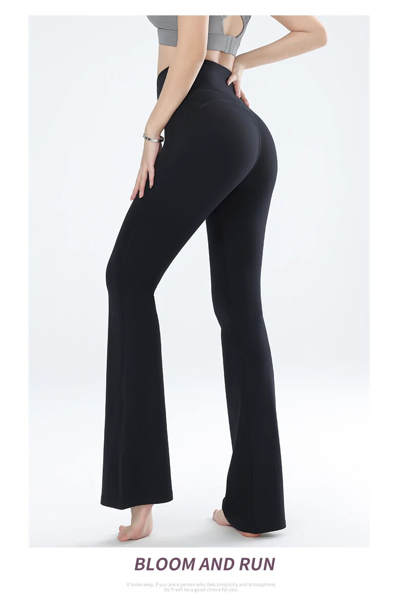 Women's leggings slim yoga pants women's high waisted wide leg pants sports