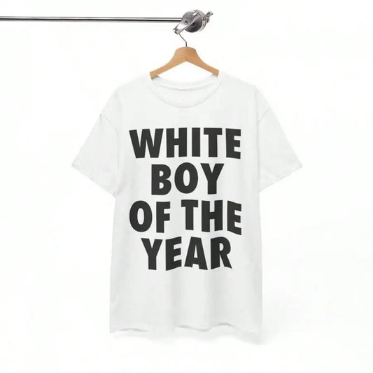 WHITE BOY OF THE YEAR SHIRT Men Women Oversized Summer Cotton Print Short Sleeve T-shirt Retro Casual Streetwear Vintage Tee Top