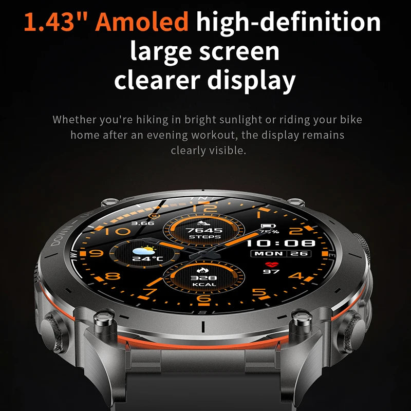 New Men Outdoors Sports Military GPS SmartWatch 10ATM Waterproof 730mAh High Battery Compass NFC HD Call For Android IOS Watch