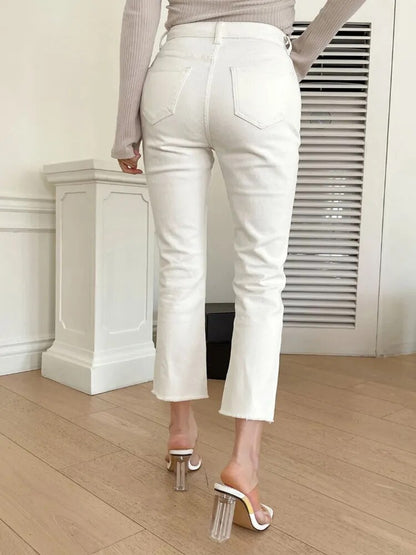 White Crop Jeans Women Straight Leg Fashion Cozy Soft y2k Streetwear Boyfriend Denim pants white Jeans for Women clothing 2023