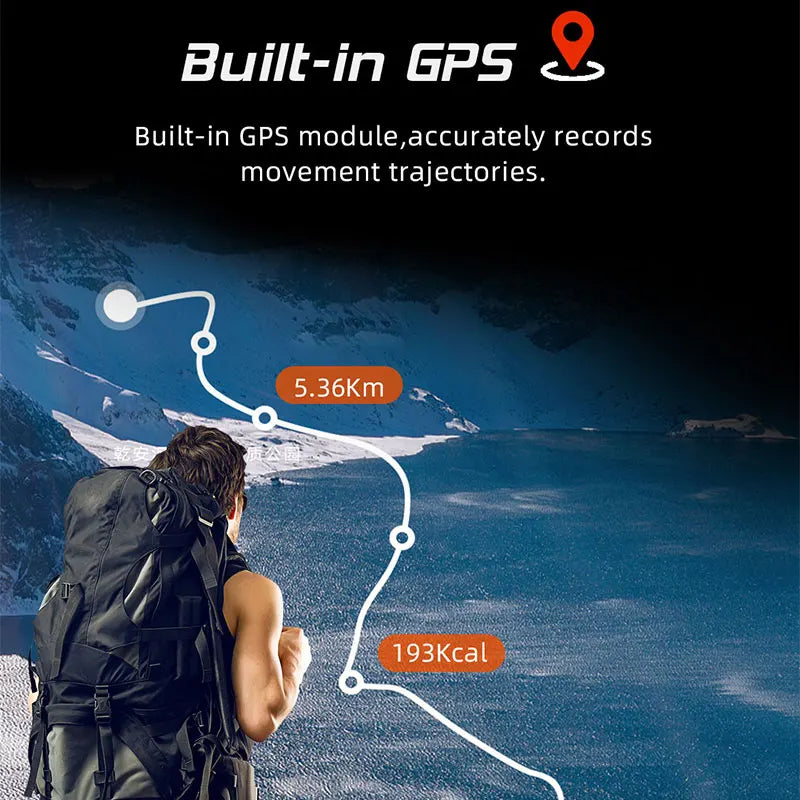 NORTH EDGE X-TREK 2 GPS Sports Smart Watch 1.43'' Amoled Screen 3ATM Waterproof AOD Smart Watch Bluetooth Call Altitude Compass