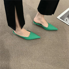 Pointed Toe Women Mules Slipper Fashion Candy Color Ladies Elegant Dress Sandal