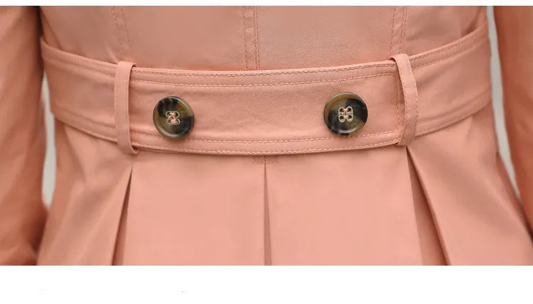 Trench Coat Women Double-Breasted Trench Coat Lace Female Autumn Casual Coats