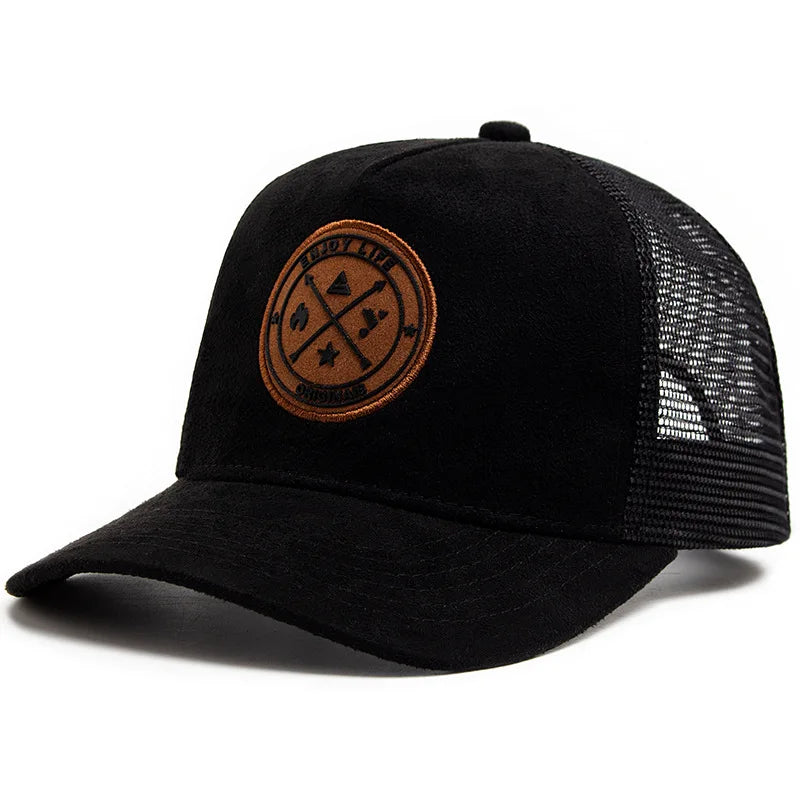 Spring Summer Suede 5 Panel Mesh Baseball Cap Big Head Unisex Trucker Hat Men And Women Sport Snapback Caps Leisure Gorros
