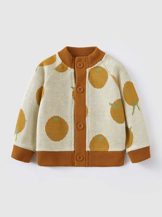 Baby  Boys and Girls Knitting Coat Long Sleeve Kids Fashion  Cute Cartoon Baby Clothing
