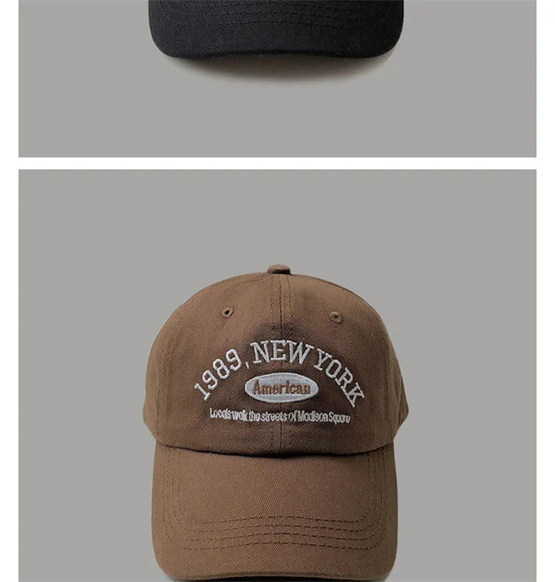Retro Letter Embroidery Baseball Cap for Men and Women Curved Brim Hat Summer Outdoor Soft Top Caps Casual Snapback Sun Hats
