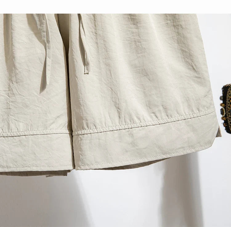 Plus Size Summer Shorts For Women 2025 Summer Ice Silk Drawstring Large Size Loose Shorts Women Korean Streetwear Shorts Female