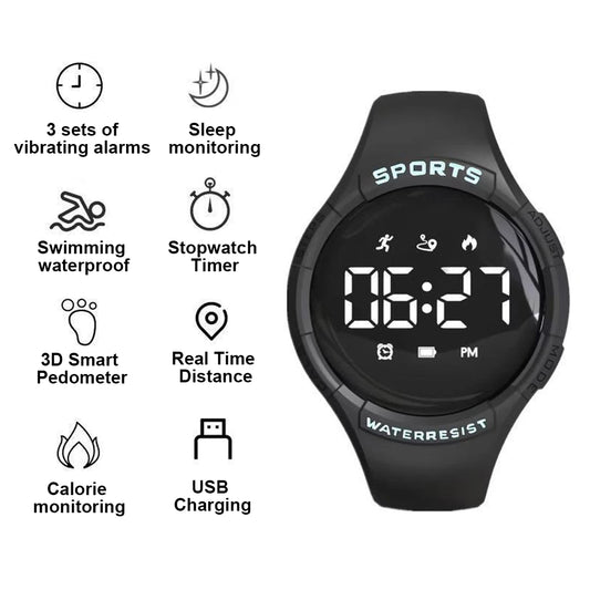 LED Smart Bracelet Multifunctional Fitness Wristband Sport Bracelet  for Male And Female Students Waterproof Smartwatch