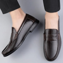 Genuine Leather Men Shoes Casual Men Loafers Breathable Office Formal Shoes Men