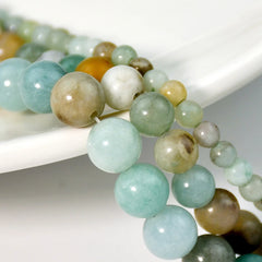 Natural Amazonite Stone Necklaces Bohemian Women Handmade Beaded Jewelry