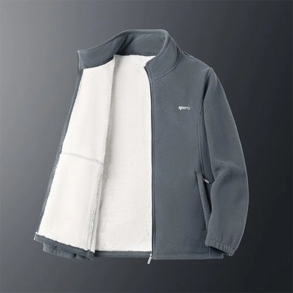 Men's Soft Winter Full-Zip Performance Mountain  Polar Fleece Plush and thicken Man Outdoor plus size Jacket for men