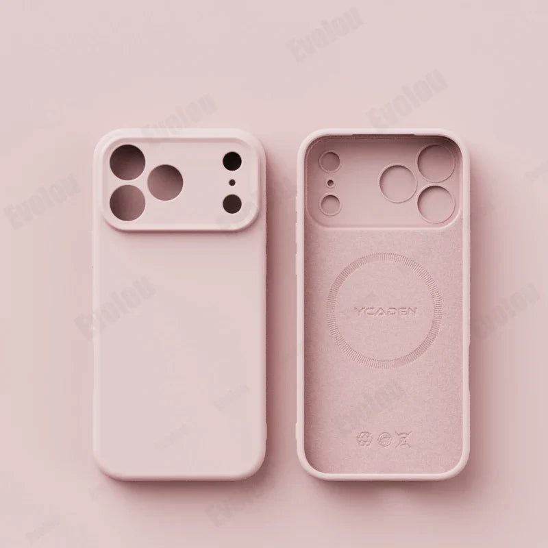 Matte Skin Liquid Silicone Case for Iphone 17 Pro Max Magnetic Magsafe Wireless Charging Candy Bumper for Iphone 17 Air 17pro