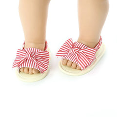 0-18M Baby Girls Bow Sandals Clogs Breathable Anti-Slip Summer Shoes Toddler Soft