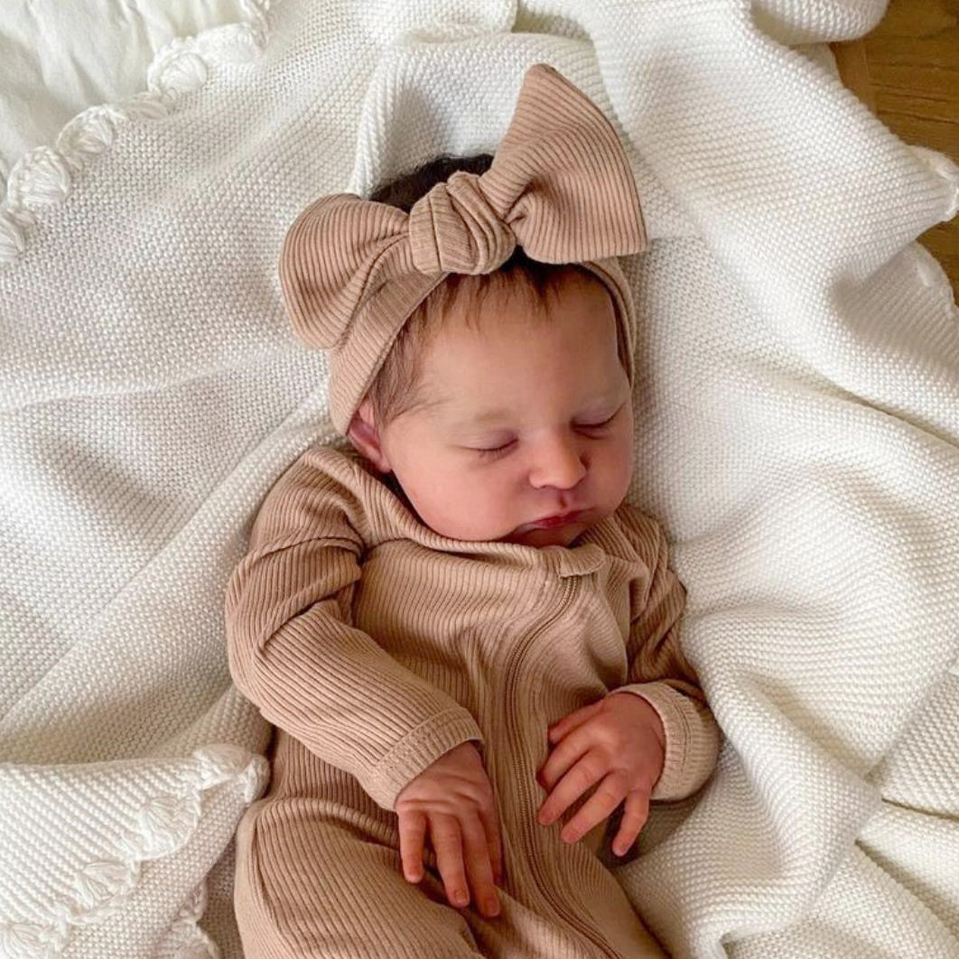 BZDOLL 3D-painting Skin with Visible Veins 50CM Soft Silicone Asleep Laura Silicone Reborn Baby Doll Toy Girl 20Inch Like Real