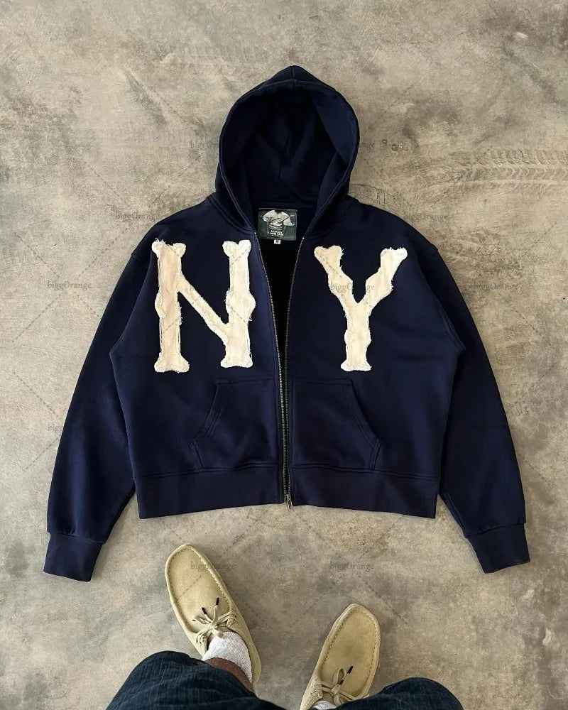 Y2k Harajuku Retro Trendy Brand Letter Embroidery Oversized Sweatshirt Women