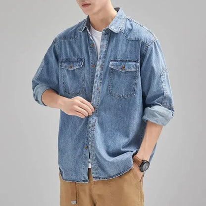 Denim Jackets Man Autumn Shirt Jeans Coat for Men