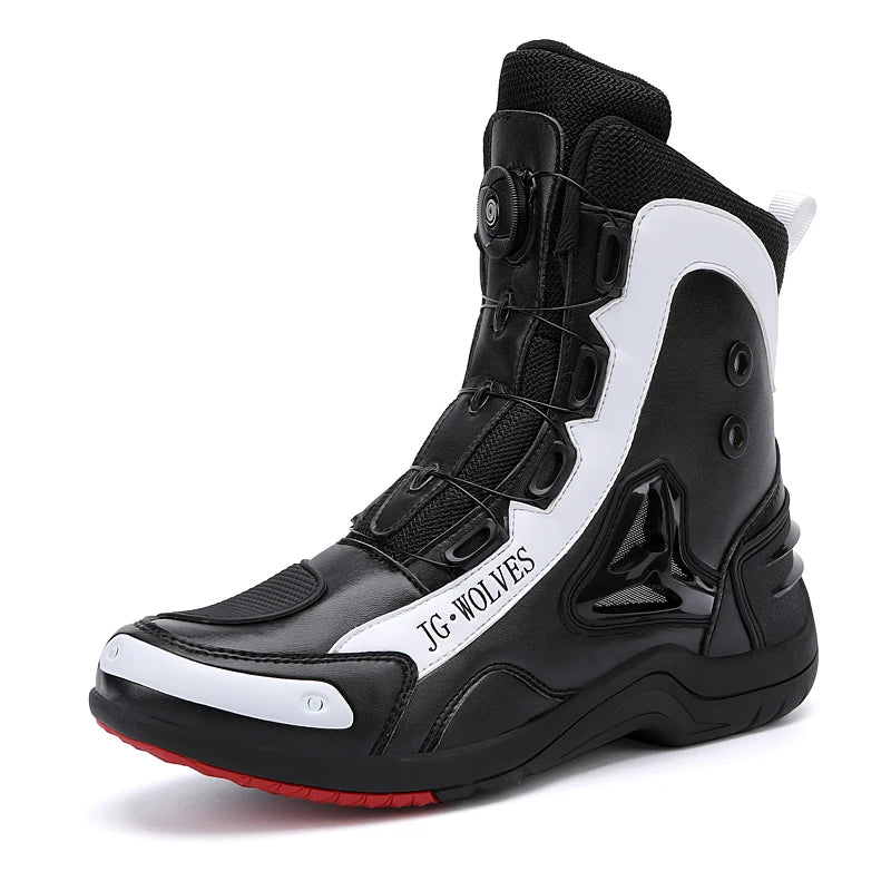 Motorcycle boots four seasons high-top outdoor riding boots fashion protective motorcycle shoes plus size off-road cycling shoes