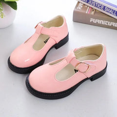 Children Leather Shoes for School Party Black White Girls Dress Shoes Kids Leather