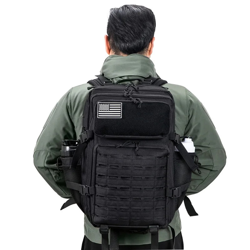 45L Tactical Backpack survival Bag Hunting MOLLE Backpack GYM For Men EDC Outdoor Hiking Rucksack Witch Bottle Holder
