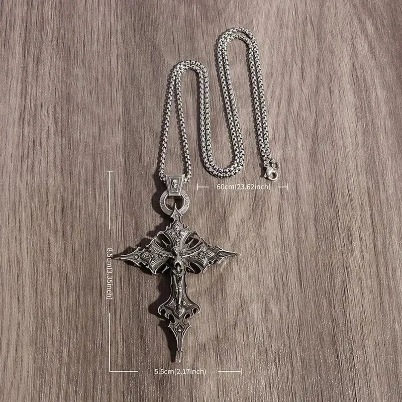 Dante Purgatory Cross Necklace Vintage Christian Passion Jesus Cross Pendant Male and Female Catholic Amulet Jewelry Gift