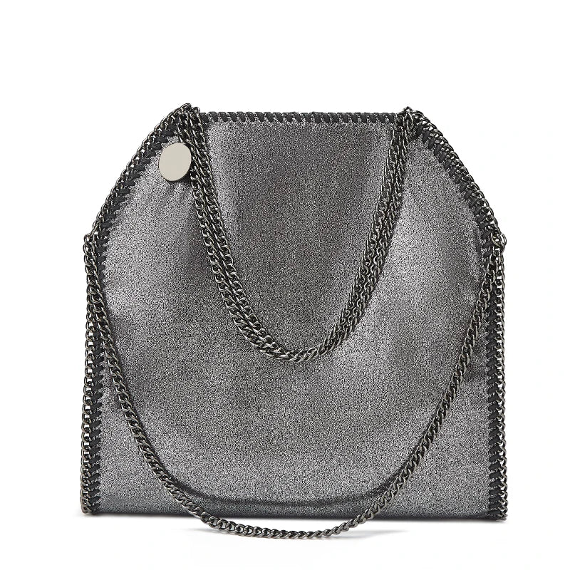 Designer's retro braided chain environmental microfiber handbag Women