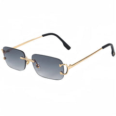 Sunglasses For Women Men Small Square Gold Frame Brand Design Tea Shades