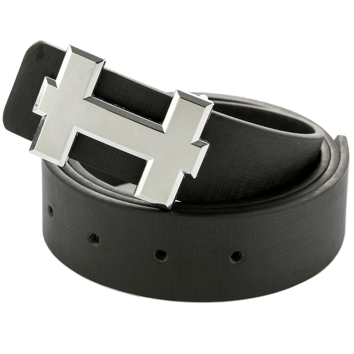 Men's and Women's Casual Fashion Belt  Korean Version Gold Buckle Belt Trendy I-shaped Buckle Belt
