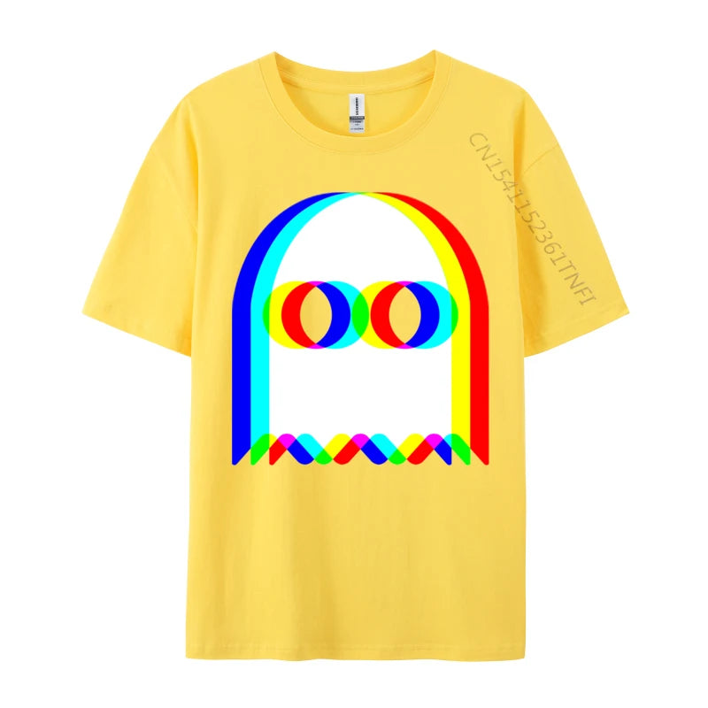 Funny Ghost Trippy Vaporwave Halloween Techno Rave EDM Music New Coming Normal Cool T Shirt Cotton Fabric Men Tops & Tees