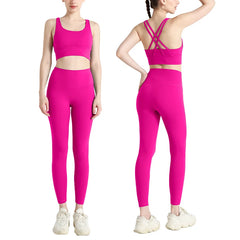 2 Piece Yoga Clothes Women's Tracksuit Quick Dry Set Breathable Fitness Suit