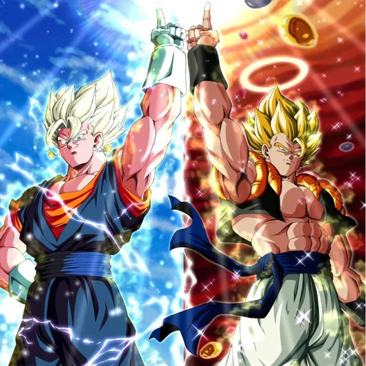 Dragon Ball JT2% 50cm Double Kings Vegetto Gogeta Gk Figures Model Kit Anime Periphery Statues Ornament Collectable Toy Boy Gift
