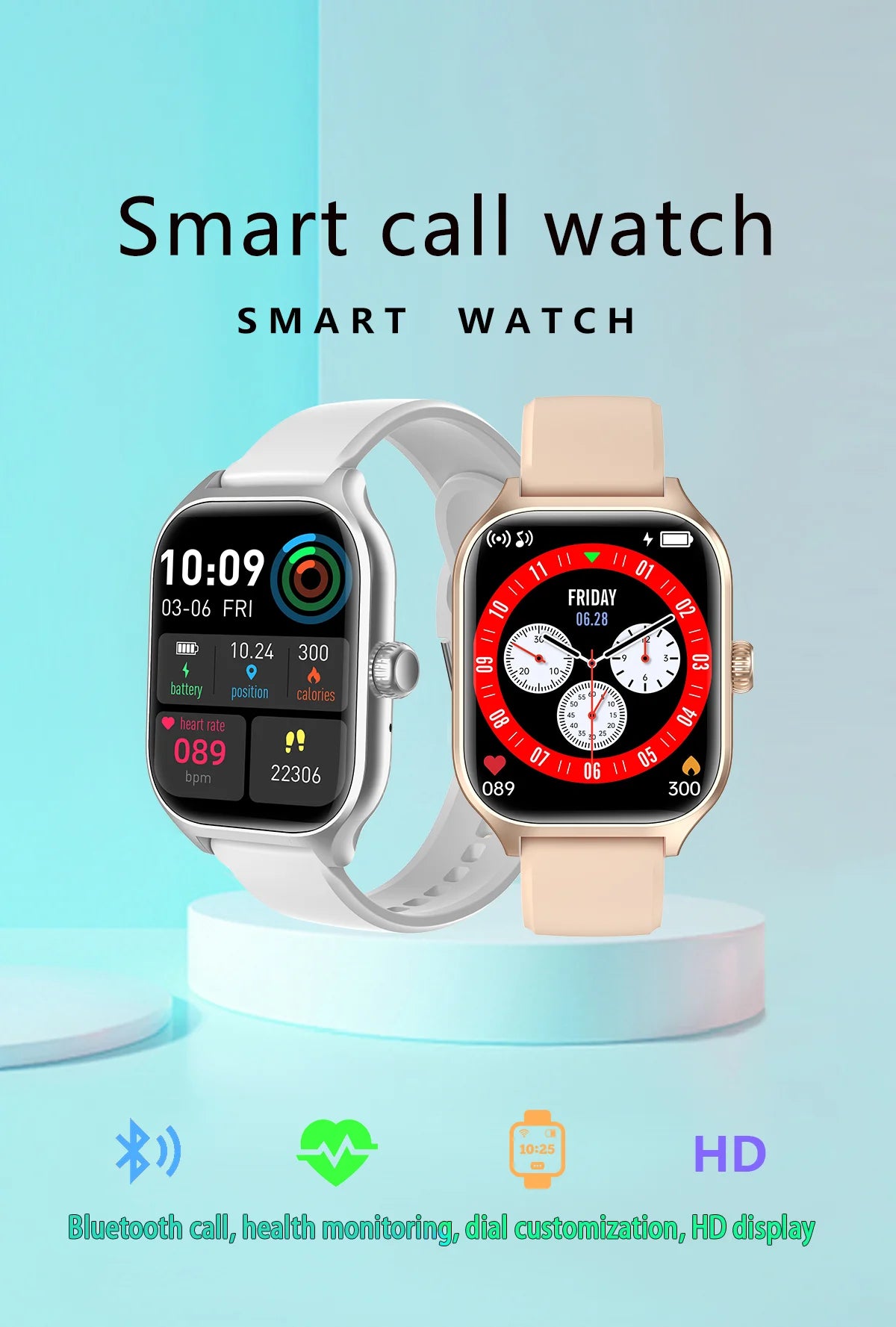 PHONEPACE  C20 Smartwatch 1.77-inch HD Display Bluetooth Call Message Alert Sports Mode Smartwatch For Men Women
