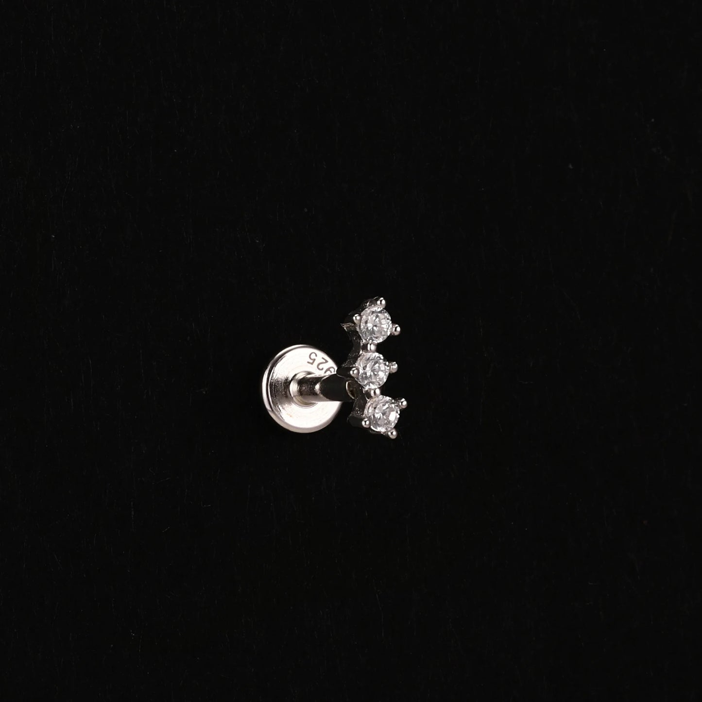 AIDE Heart Round Ball Flat Helix Piercing Earring 925 Sterling Silver Ear Studs Geometric Zircon Exquisite Trinket Studs Aretes