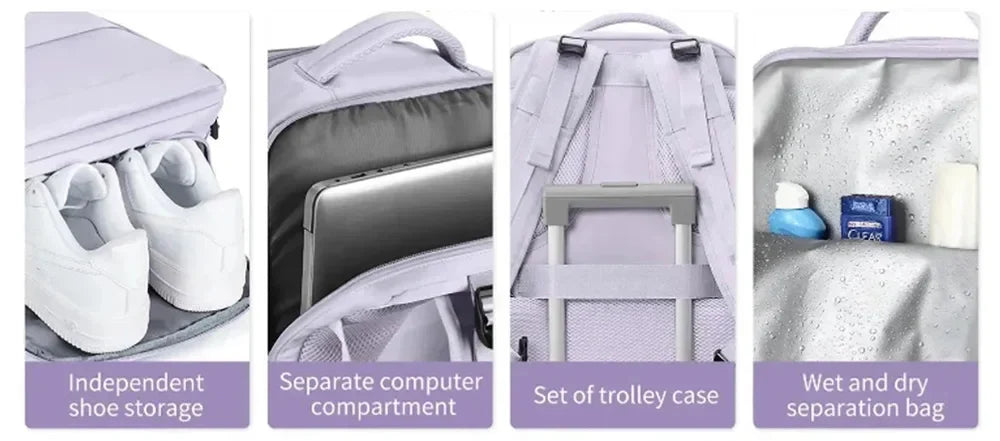 Buylor Travel Backpack for Women 40x25x17 Airplane Cabin Backpack Carry-On Luggage 14inch Laptop Backpack Casual Schoolbackpack