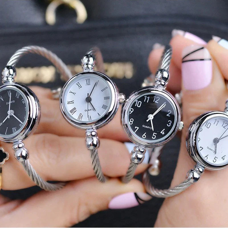YIKAZE Women Bracelet Watch Retro Gold Bangle Women Watches Stainless Steel Retro Ladies Quartz Wristwatch Clock Dress Watch