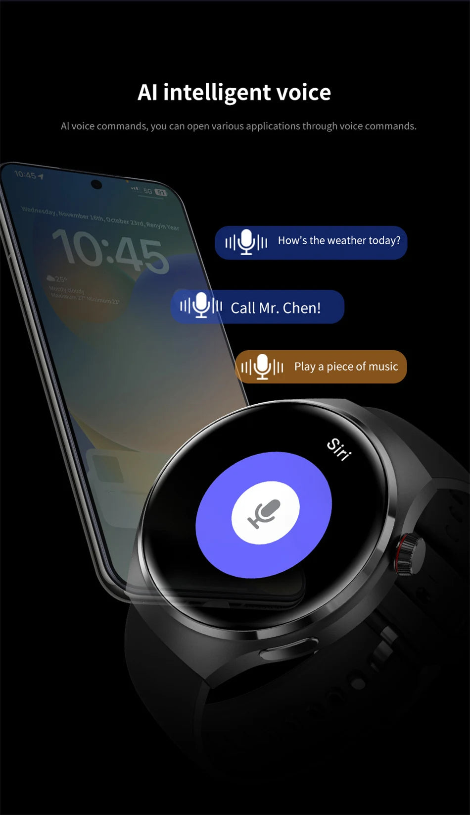 2025 New Watch 4 Pro GPS NFC Smart Watch Men 360*360 AMOLED Screen Heart Rate Bluetooth Call Waterproof Sports Man Smartwatch