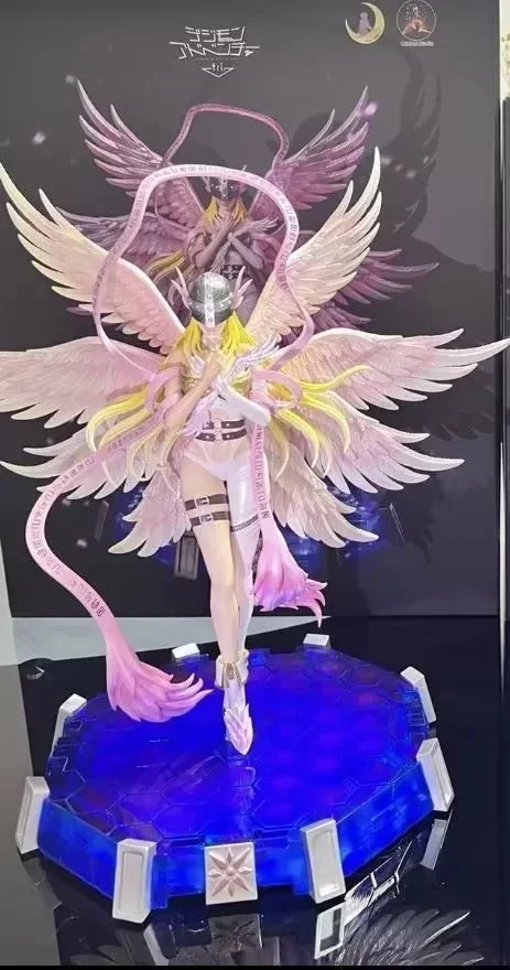 28cm Anime Digimon Adventure Figures Angewomon Angemon LED Action Figurines PVC Statue Model Collection Doll Toys Children Gift