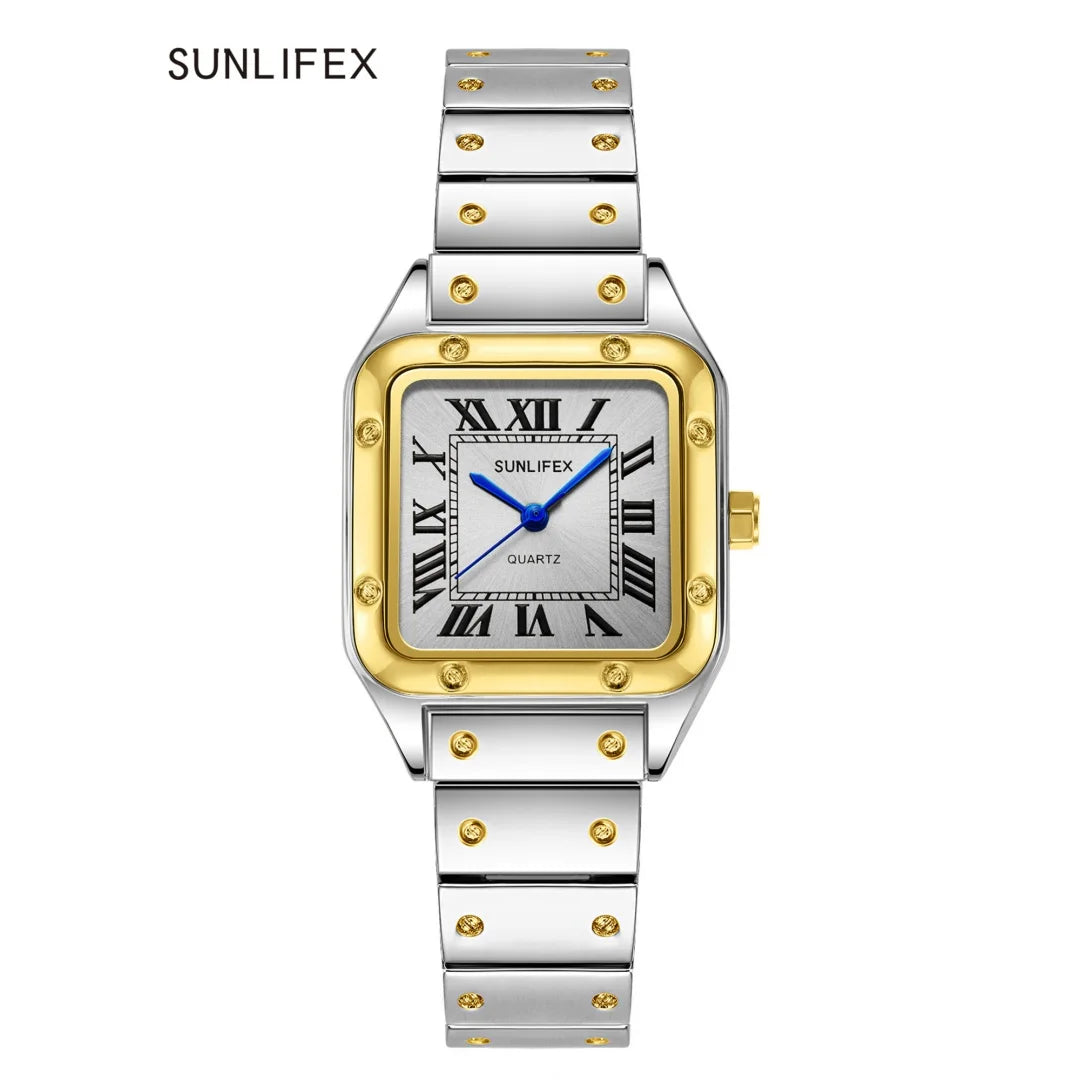 Square Women Watches Ladies Quartz Watch Female Wristwatch Stainless Steel Bamboo Strap Casual Lady Clock Watch Relogio Feminino