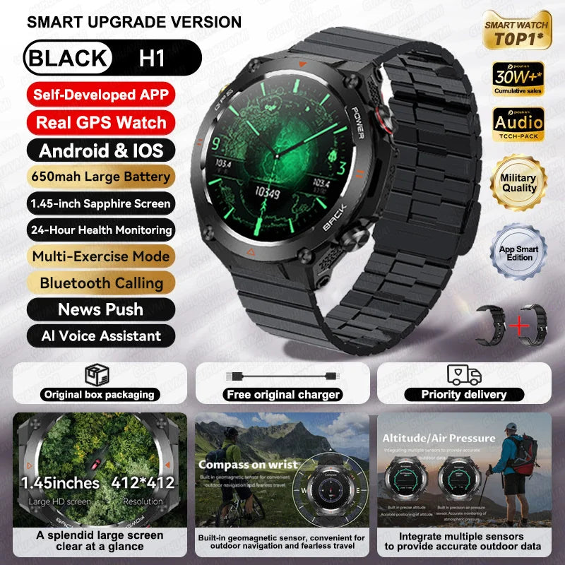 Xiaomi GPS Sports Smart Watch Men Waterproof Fitness Tracker Bluetooth call