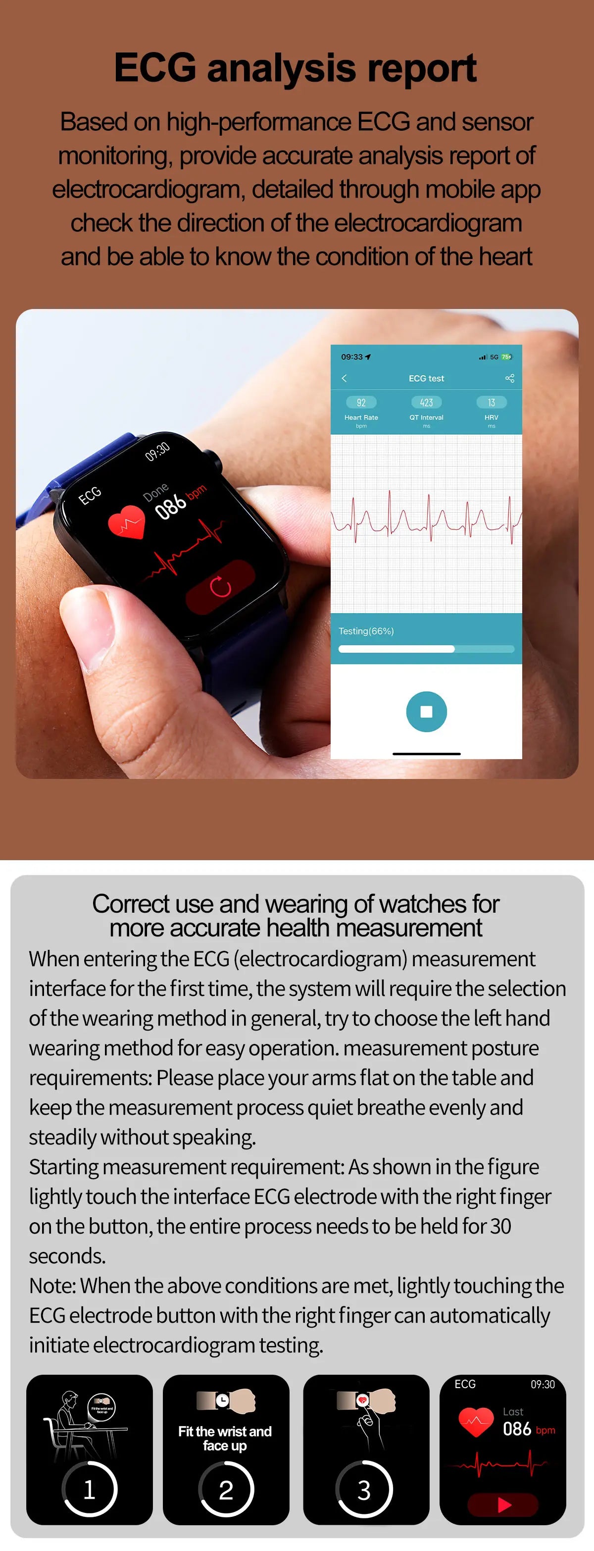 LIGE ECG+PPG Smart Watch Women Blood Lipid Uric Acid AI Diagnostic Detector Body Temperature Female Menstrual Health Tracker New