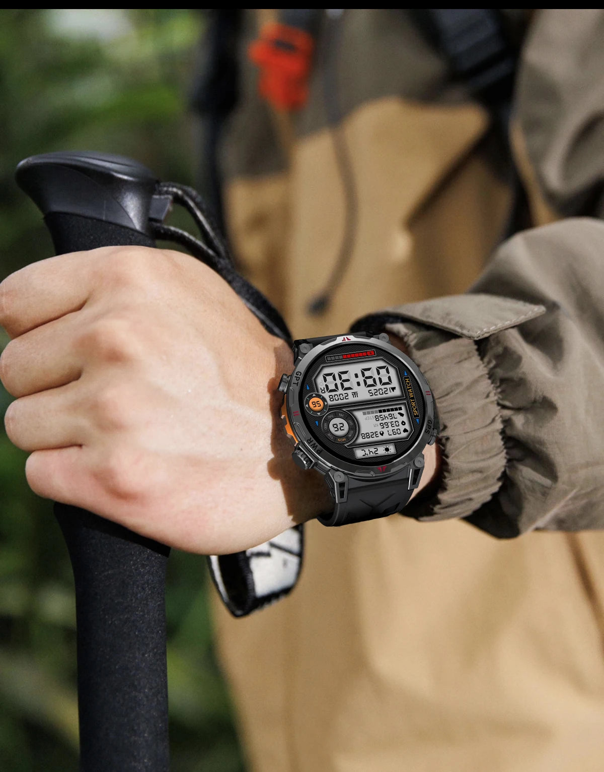 2025New Military GPS Sport Smartwatch Men 650mAh AMOLED Screen Compass Altimeter 10ATM Waterproof Heart Rate Wireless Call Clock