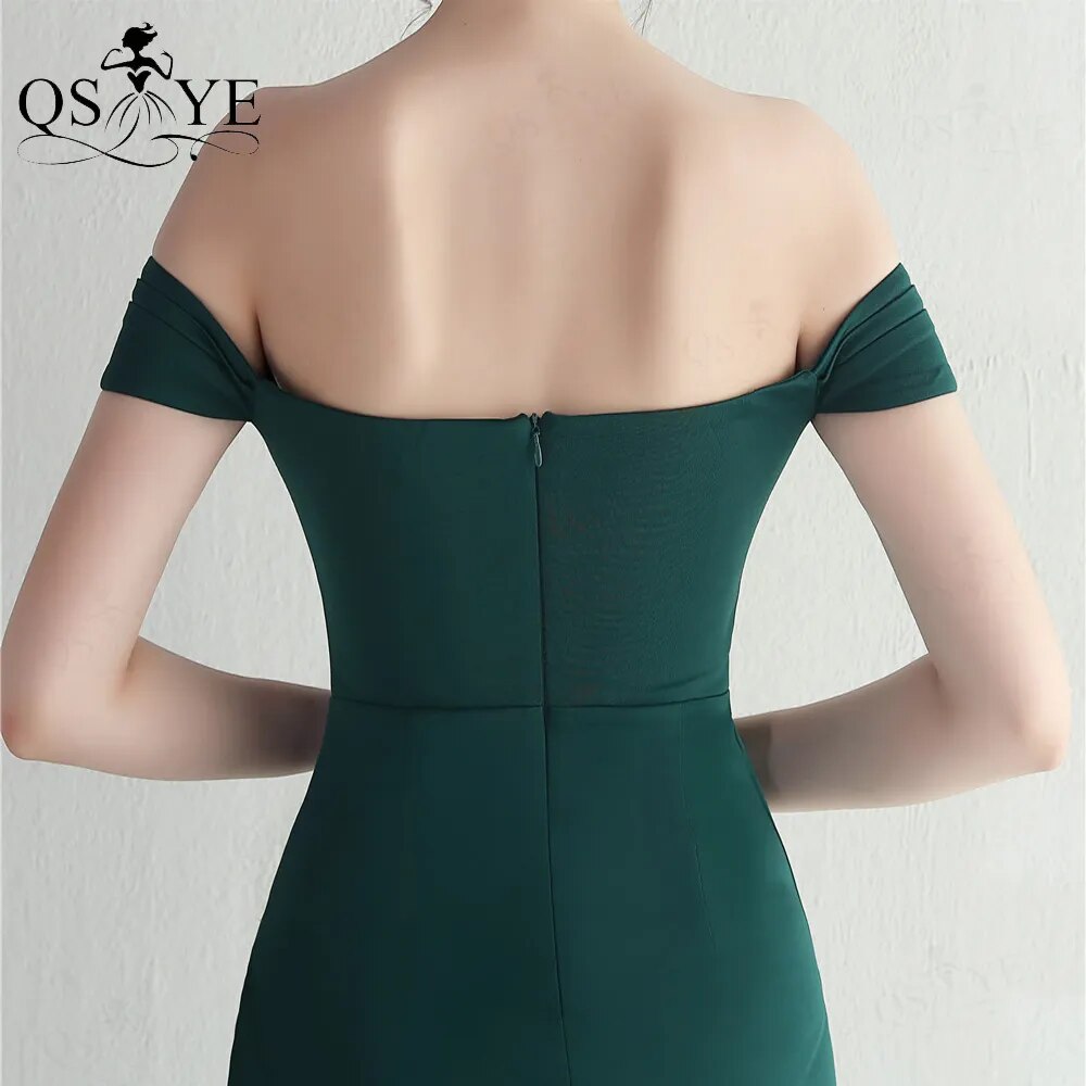 Evening wear Dresses: Prom Dress Ruched Bodice Split Party Gown