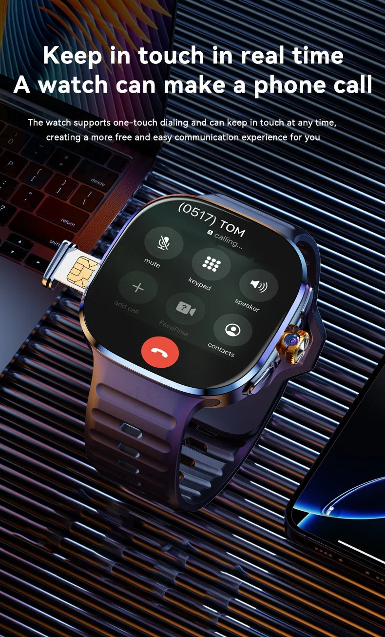 M99 Smartwatch 2.4inch Larger Amoled Screen 12 Panel Menu Smart Watch With 190° Rotating Camera 2100Mah Battery Android 10.0 OS