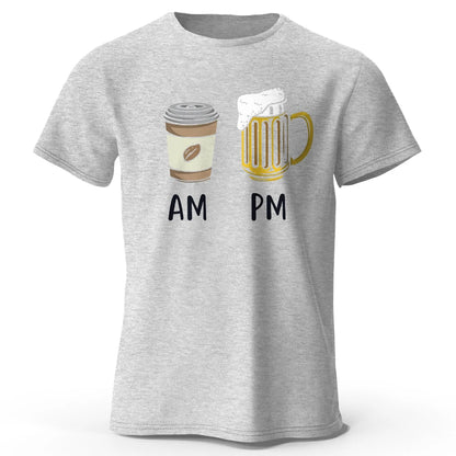 Coffee and Beer Printed Men's T-Shirt 100% Cotton Oversized Funny Graphic Tees for Men Summer Tops